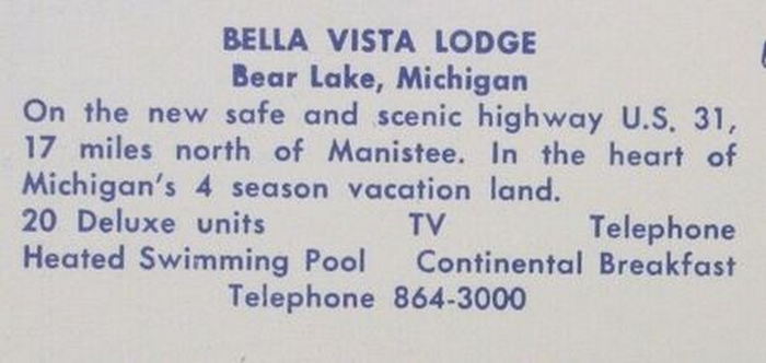 Motel Bear Lake (Bella Vista Lodge, Bella Vista Motor Lodge) - Vintage Postcard (newer photo)